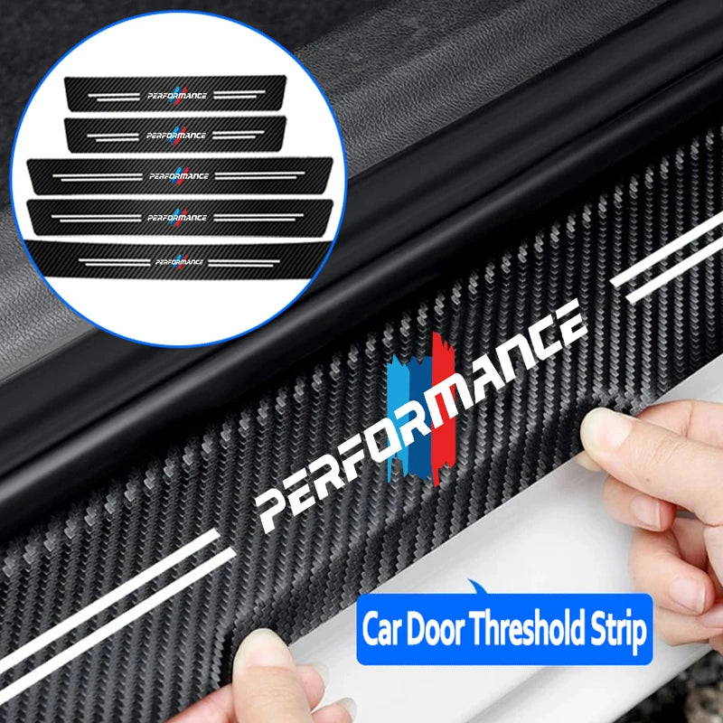 Car Door Carbon Fiber Sill Protector Stickers For BMW Performance F30 F10 E90 F20 E46 E60 E70 E39 E36 E87 E28 X3 X1 X2 X4 X5 X6