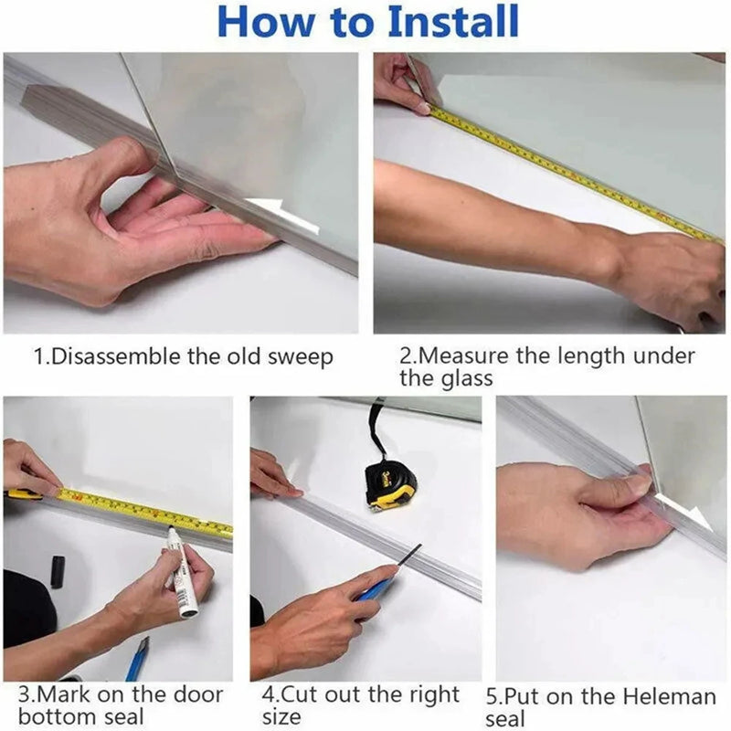 New Shower Door Seal Bath Screen Shower Strip Seal Or Screens Doors 4-6mm Glass Seals Gaps Home Improvement