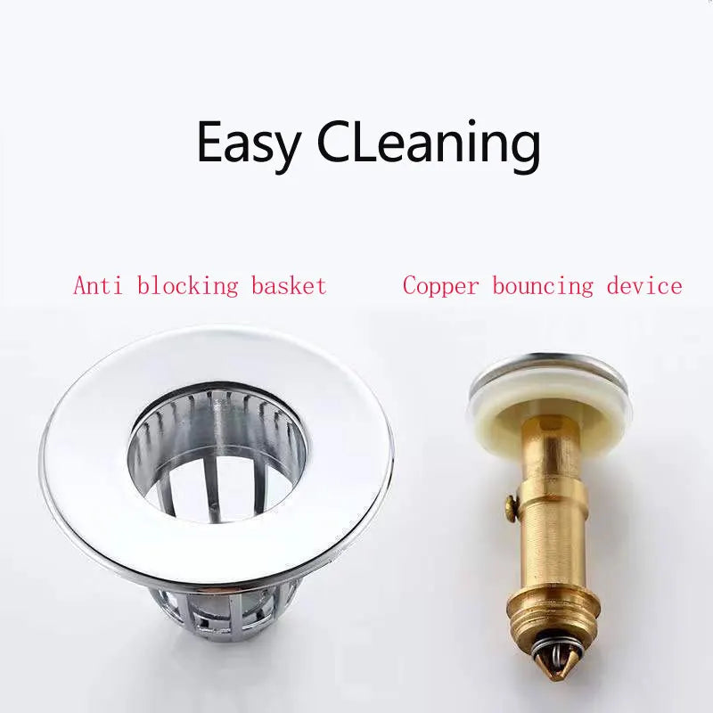 Universal Stopper Sink Strainer Push Down Pop Up Anti Clogging Drain Hair Catcher For Kitchen And Bathroom Drain Cover