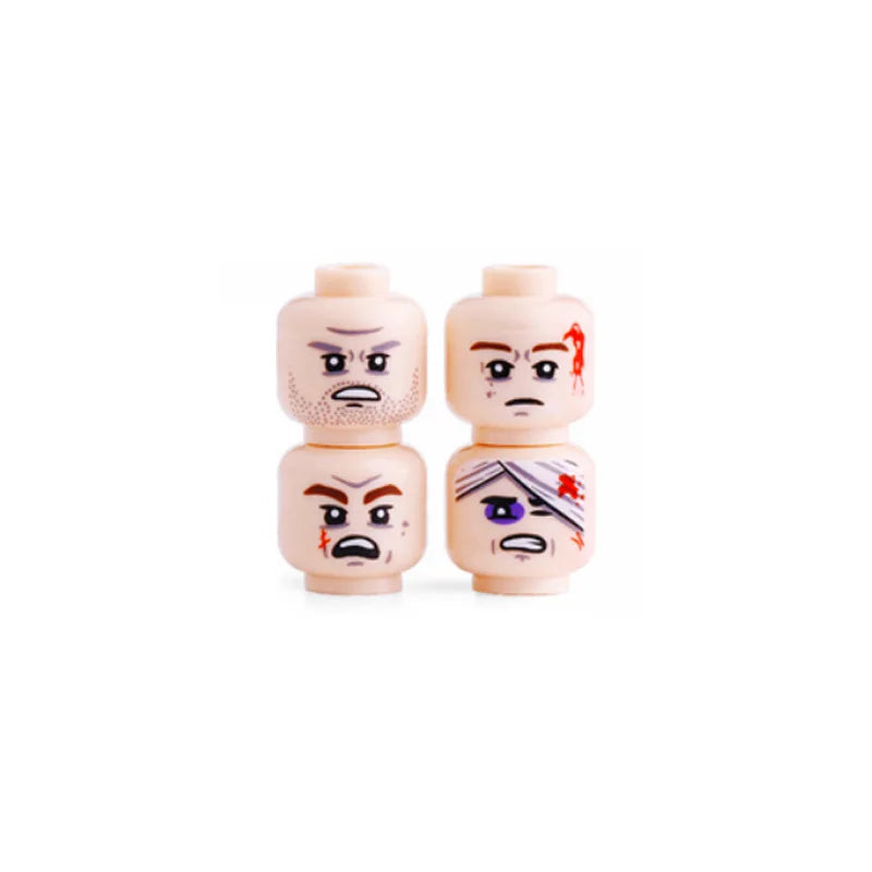 56pcs/Lot DIY Figures Head Building Blocks Accessories Laugh Cry Cute Angry Facial Expression Mini Bricks Toys Model Kids Gifts