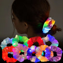 5-50 Pcs/Lot LED Luminous Scrunchies Hairband Ponytail Holder Headwear Elastic Satin Hair Bands Girl Hair Accessories for Party