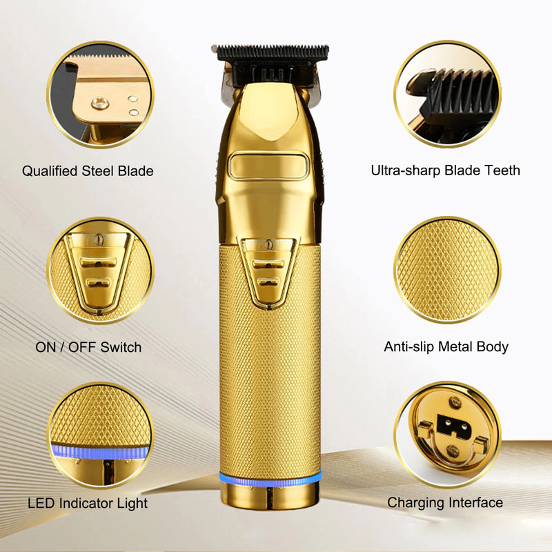 Professional Hair Trimmer Rechargeable Hair Clipper For Men Barber Cordless Hair Cutting T Machine Hair Styling Beard Trimmer