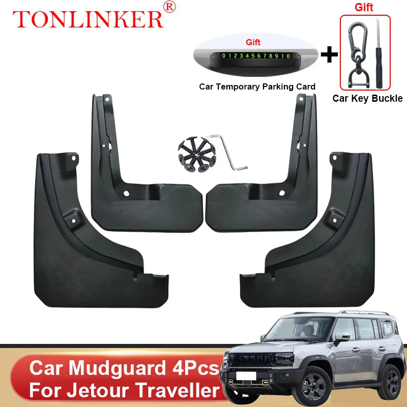 TONLINKER Car Mudguard For Jetour T2 Traveller  SUV 2023-Present Mudguards Splash Guards Front Rear Fender Mudflaps Accessories