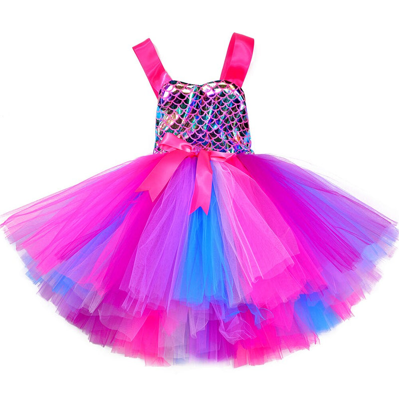 Princess Mermaid Dress for Girls Birthday Party Clothes Kids Tutu Dresses for Girls Carnival Halloween Cosplay Mermaid Costume