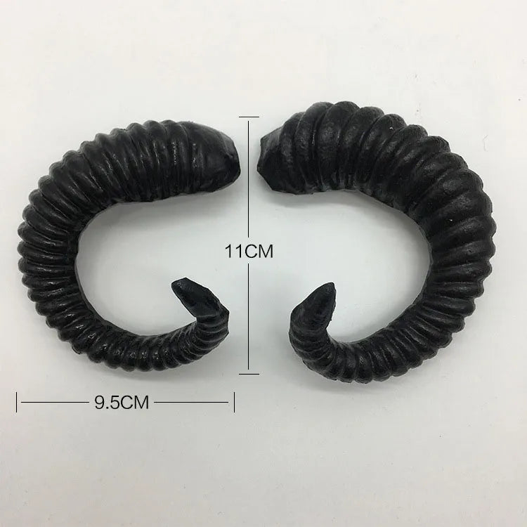 White Simulation Goat DIY Headband Sheep Horn Artificial Plastic Gothic Craft Head Wear Decoration  Birthday Cosplay  Christmas