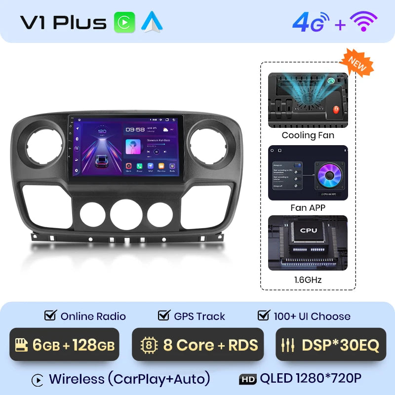 Junsun V1pro Android Auto Radio for Renault Master Nissan NV400 Opel Movan Wireless Carplay 4G Car Multimedia GPS 2din autoradio