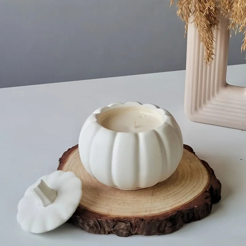 1set Halloween Pumpkin Candle Holder Silicone Mold - DIY Wax Container Making and Home Decor