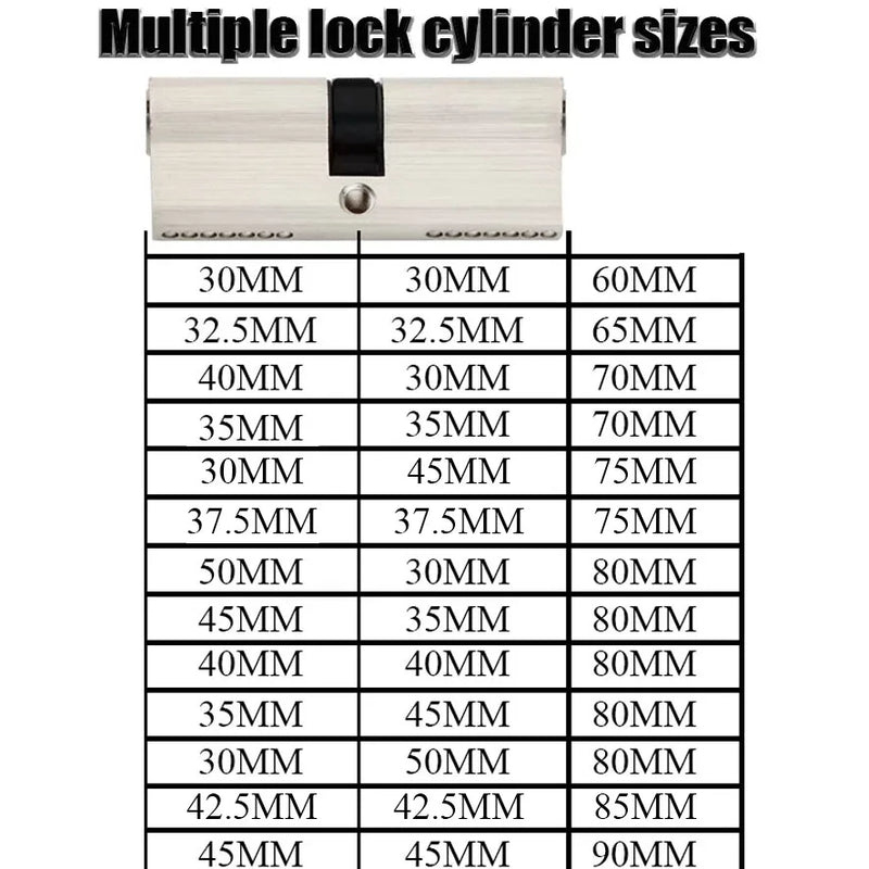 Entrance door 60 70 80 90 mm lock cylinder 5 keys 6 keys anti-theft entrance zinc alloy aluminum alloy brass door lock