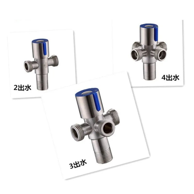 Stainless Steel angle Valve Thread triangle valve Hot and Cold water valve Bathroom connector for Toilet Basin Water Heater G1/2