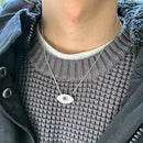 Valentine's Day Gift Custom Photo Projection Necklace DIY Picture Inside Titanium Steel Chain Couple Necklace Women Men Jewelry