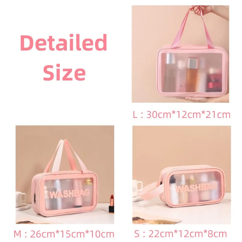 Storage Toiletry Organize Waterproof PVC Travel Cosmetic Portable Bag Transparent Zipper Makeup storage bag Case Female Wash Kit