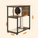 FEANDREA scratching post sisal logs, 2-in-1 furniture, vintage Brown