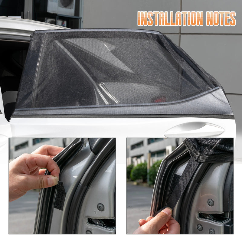 4pcs Car Sun Shade Styling Accessories UV Protect Curtain Front Rear Side Window Sunshade Mesh Sun Visor Protection Window Films