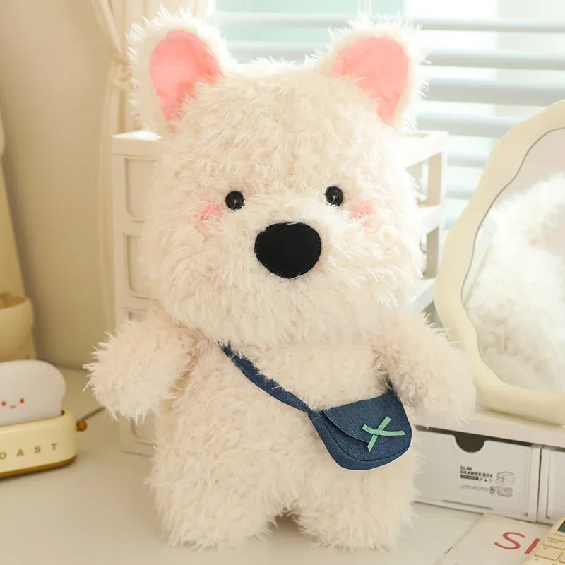 Cute West Highland Terrier Dog Stuffed Animal Plush Toy Creative Puppy Baby Appease Doll Pillow Birthday Christmas Gifts