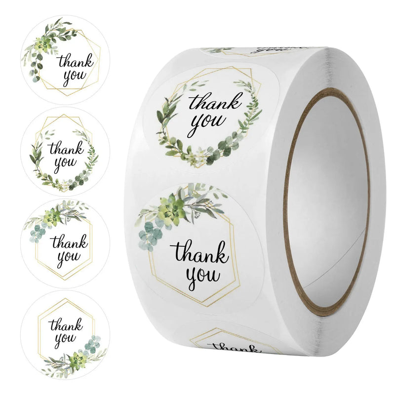 500pcs Labels Roll Flower Thank You Stickers Scrapbooking For Gift Decoration Stationery Sticker Seal Label Handmade Sticker