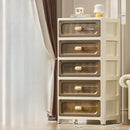 Home Storage Cabinet Bedside Table Stackable Plastic Cabinet Multi-layer Drawer Foldable Organizer Snack Toys Chest of Drawers