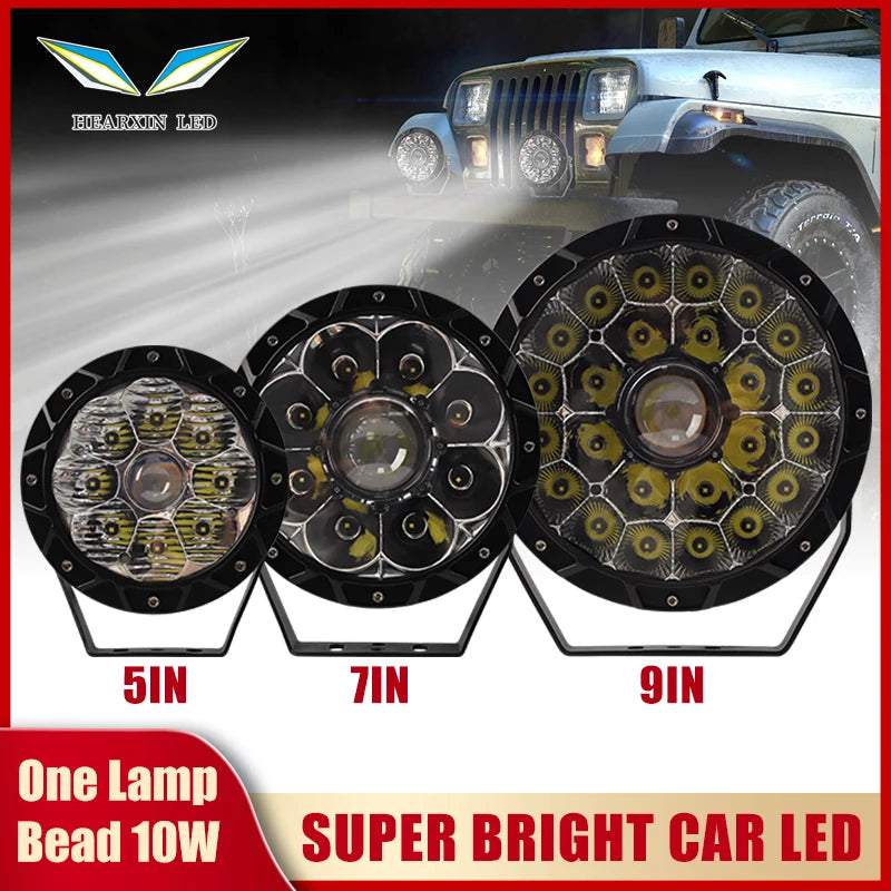 Car High Bridges Search Light Spotlight LED Bulbs for Long Range 4x4 Driving Led Off Road 10-30VFlood Beams Car Truck ATV SUV