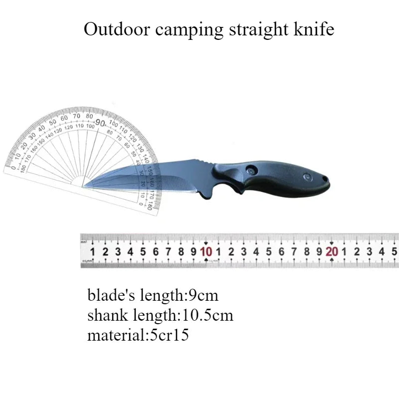 New outdoor tactical small straight knife with K sheath 5CR15 steel self-defense knife portable edc multi-function knife