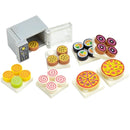 DlY Mini Food Building Block Figures Bread Fish Fruit Chicken Crab Hot Dog Cake Pizze Carrot Box Creative Toys City Parts Brick