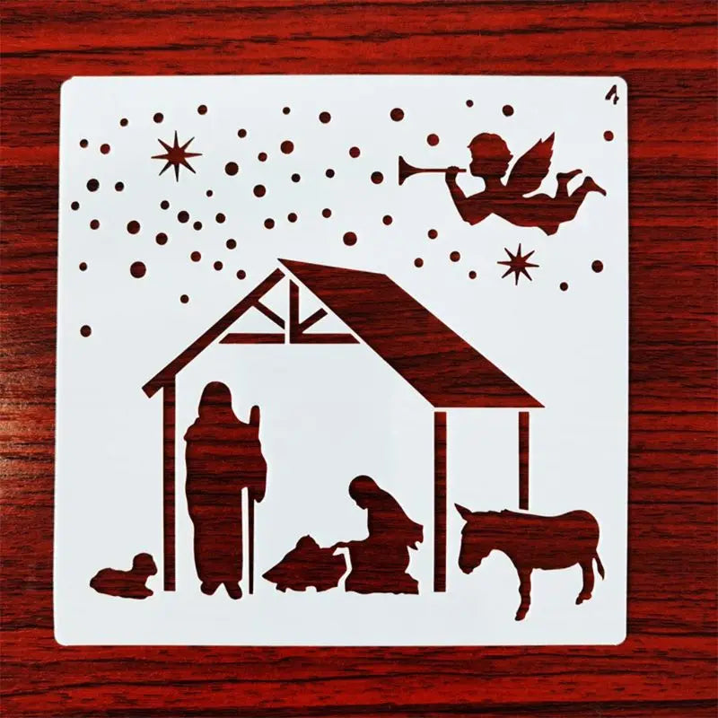 12PCS/Pack Christmas Painting Stencil Christmas Decoration Supplies