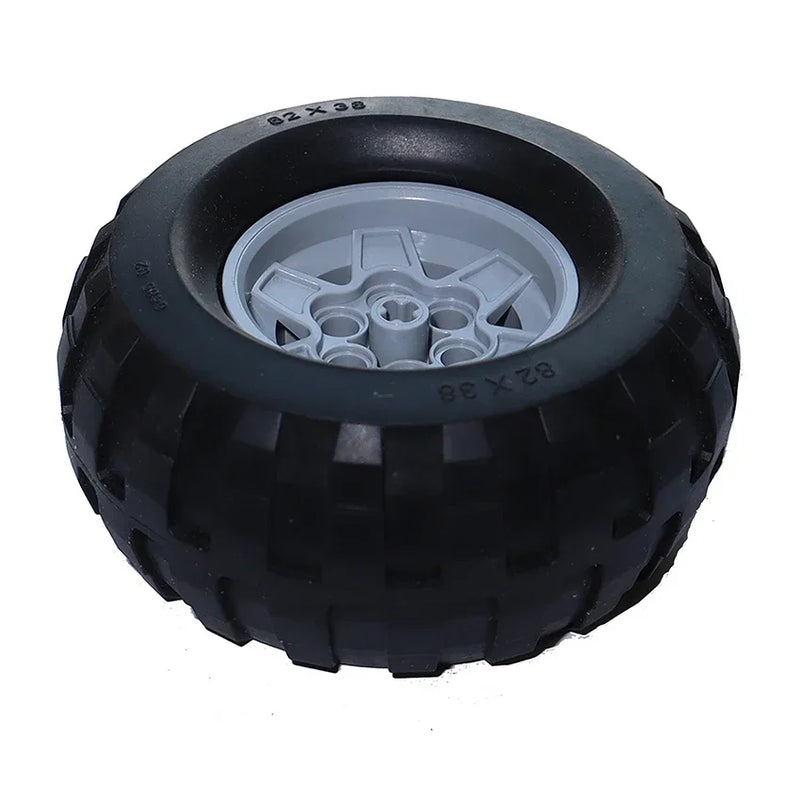 Car Truck Wheels Hub Bricks MOC Technical Tire Wheel Cross Hole Set Motorcycle Tyre & Rim Construction Building Blocks