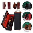 High Quality PU Leather Wine Bottle Box Home Storage Organizer Wine Carrying Holder Leather Box Red Wine Gift Box with Wine Set
