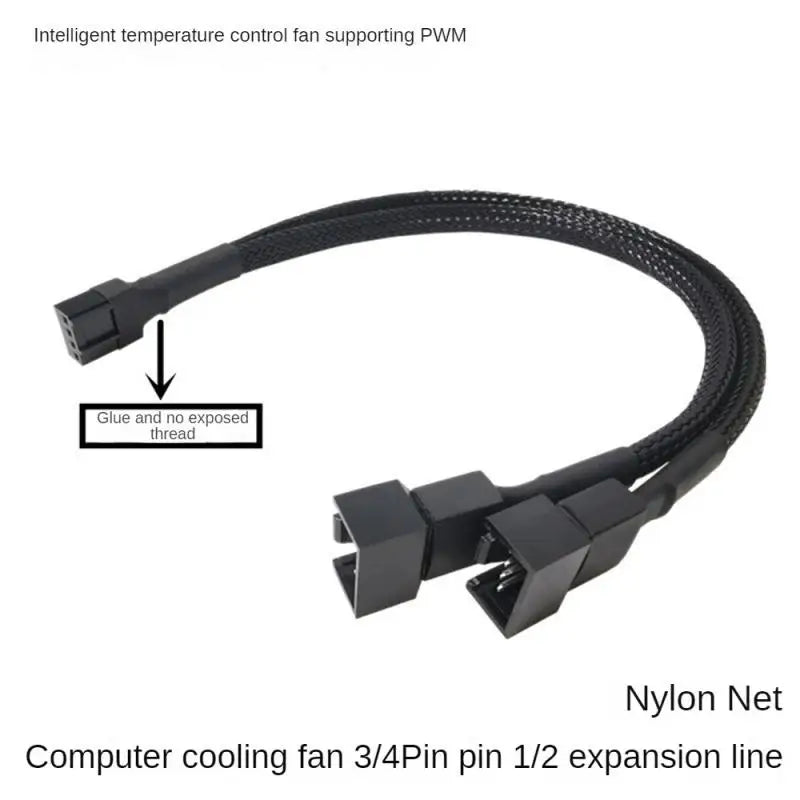 Pin Y Splitter Cable 4 Pin PWM Female To 3/4 Pin Motherboard CPU Fan PC Case Fan Extension Adapter Cable Fan Cooling Accessory