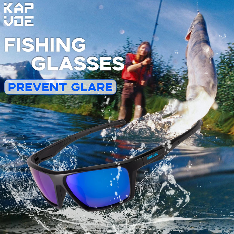 KAPVOE Polarized Fishing Glasses Men's Driving Shades Male Sun Glasses Camping Hiking Fishing Classic Sun Glasses UV400 Eyewear