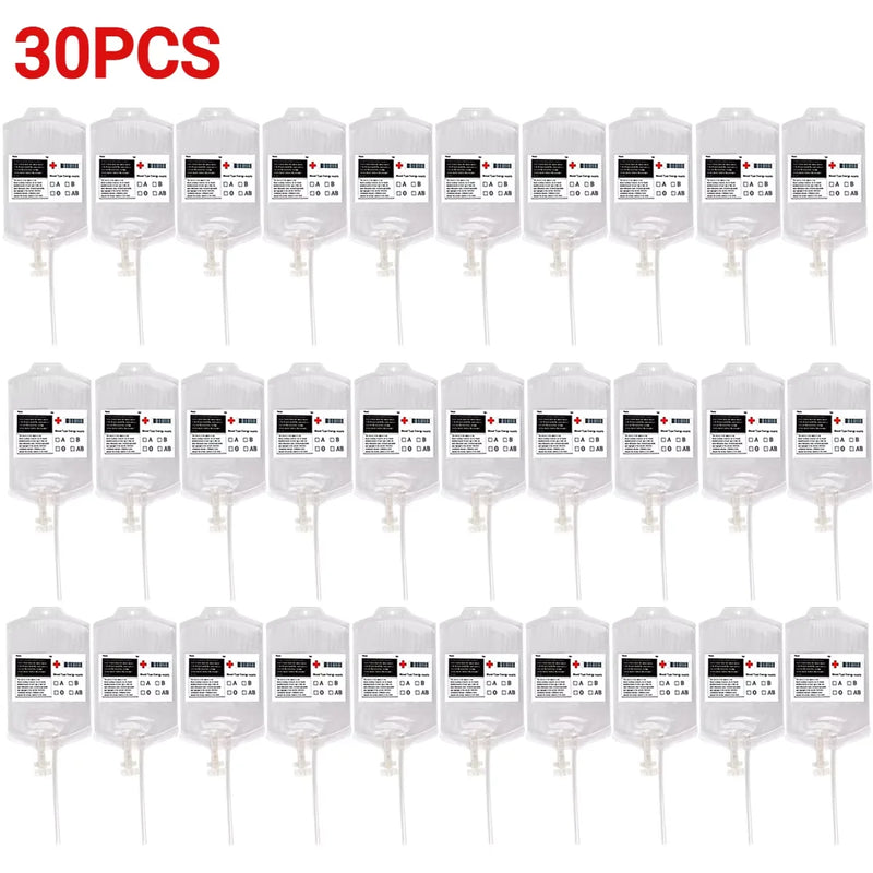 Empty Blood Bags Drinks for Halloween Zombie Vampire Costume Props Nurse Graduation Theme Party Favors Drink Pouches 10/20 PCS