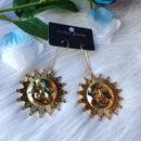 Big Golden Colour Sun Earrings Happy Celestial Jewelry Summer  Sunshine Fashion Beautiful Women Friend Gift Exaggerated Jewelry