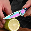 WXCOO High Carbon Steel Portable Knives Kitchen Folding Knife Chef Butcher Meat Cleaver Cutting Slicing Knife Fruit Paring Knife