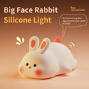 1pc Cute Rabbit-shaped USB Rechargeable Silicone Night Light for Bedroom - Eye Protection Sleep Bedside Lamp Desk Lighting