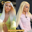 Annione 613 Human Hair Bundles 12A Straight Human Hair Bundles Raw Human Hair 100% Blonde 3/4 Bundles Hair Extensions For Women