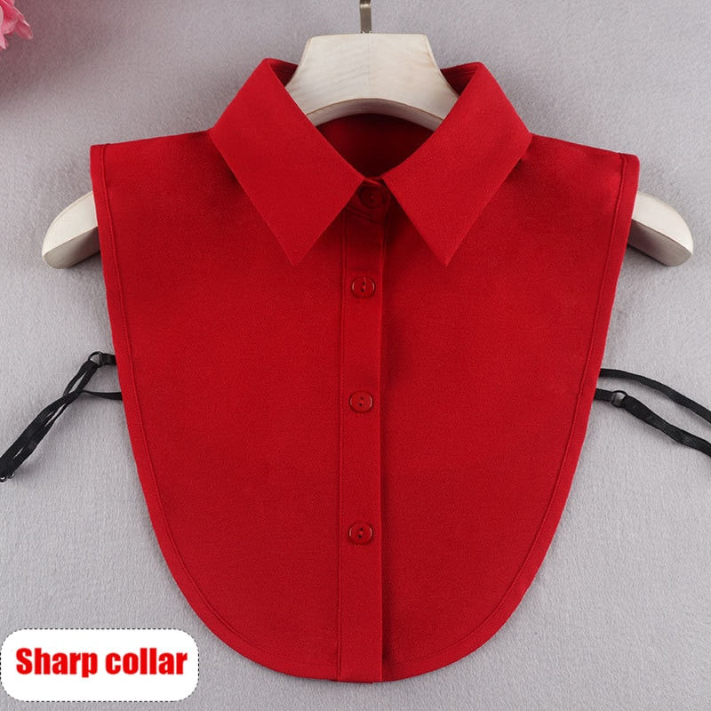 Women Chiffon Fake Collarr Vintage Detachable Shirt Collar Blouse Sweater  Collar Lapel Top Women Clothes Accessories