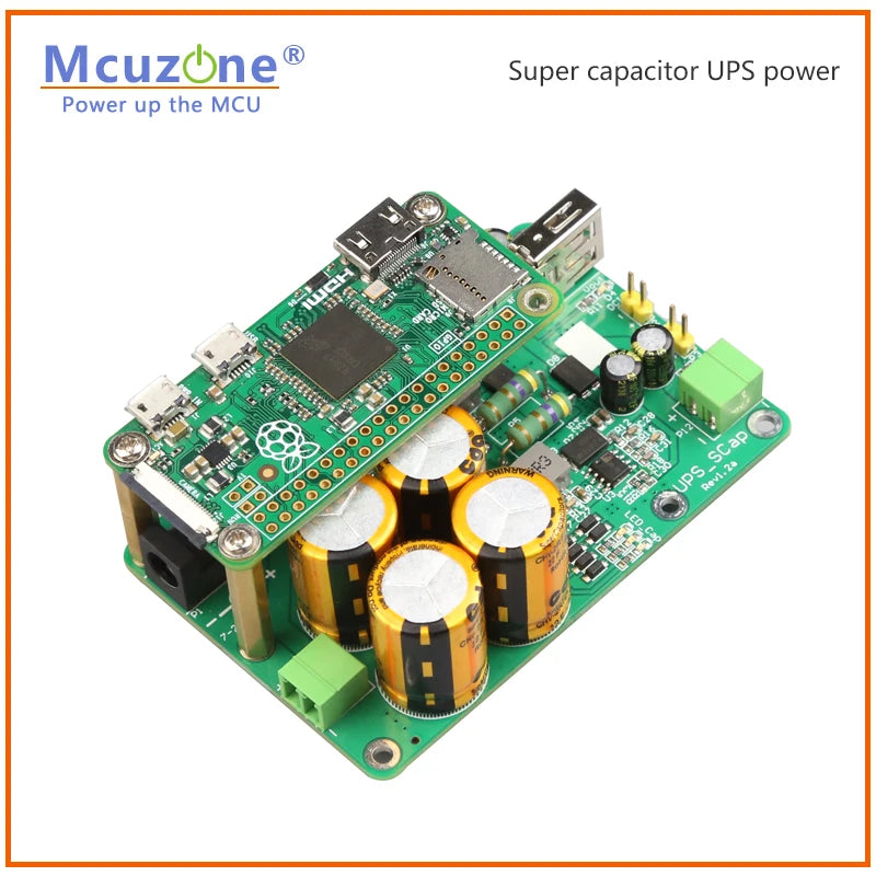 Super capacitor based UPS power for Raspberry Pi and embedded system,7-24v input,5v or 12v output