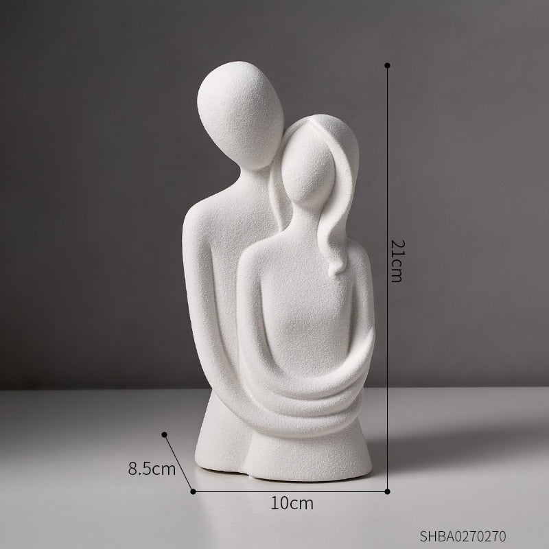 Abstract Couple Statue Decorative Sculpture Modern Home Decoration Ceramic Figure Figurines lovers Living room table ornaments