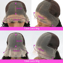 13x6 HD Lace Wig Bleached Hair Knots Deep Wave Human Hair Wigs 24 Inch 200% Density Glueless Deep Wave Lace Front Wigs for Women