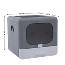 Full Enclosed Cat Toilet Litter Box in Grey