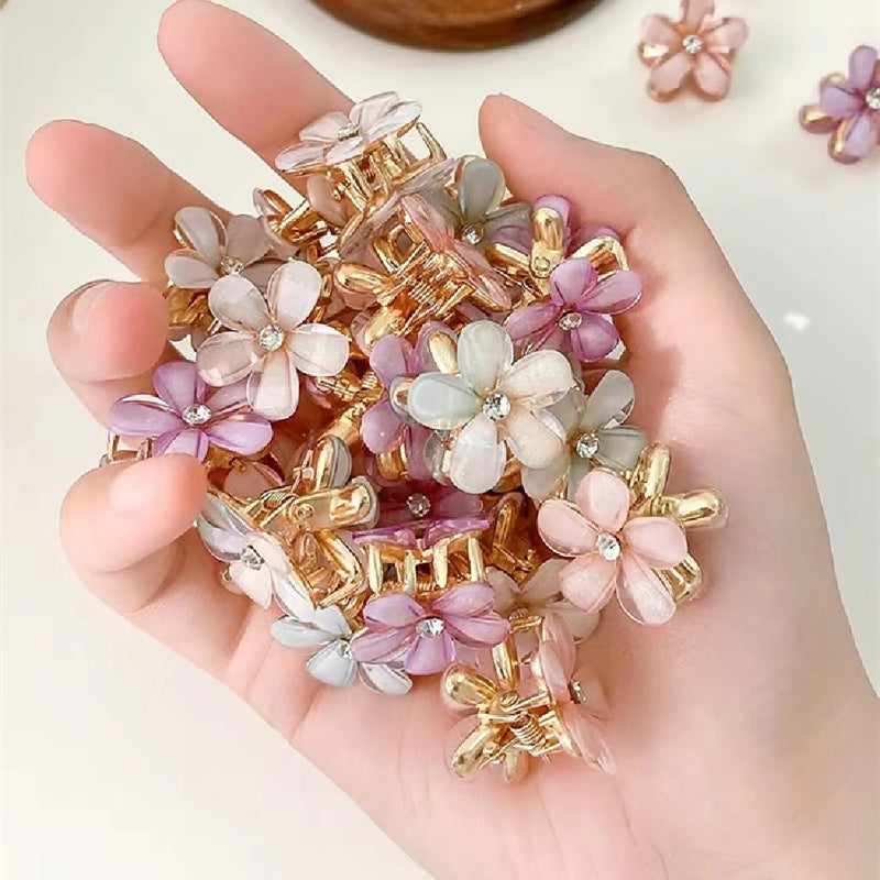 12PCS Flower Metal Barrettes Mini Clamps Hairpin Headdress Hair Styling Accessories Tool Women Girls Hair Clips