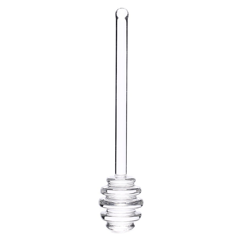 1Pc Honey Spoon Glass Honey Dipper Stick Syrup Dispenser Server 6 Inch Glass Honey Spoon Stick for Honey Jar Kitchen Accessories