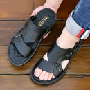 Leather Sandals Men's Cowhide Breathable Summer Casual Shoes Platform Sandals Dual-purpose Sandals Slipper Beach Shoes
