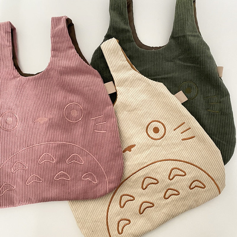 Canvas Tote Bags for Women 2023 Corduroy Large Ladies Cotton Cloth Handbag Cartoon Print Female Shoppers Fashion Fabric Purse
