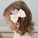 ncmama 2Pcs/set Cute Bunny Ears Hair Bow Clip for Kids Girls Handmade Glitter Bowknote Hairpin Barrettes Easter Hair Accessories