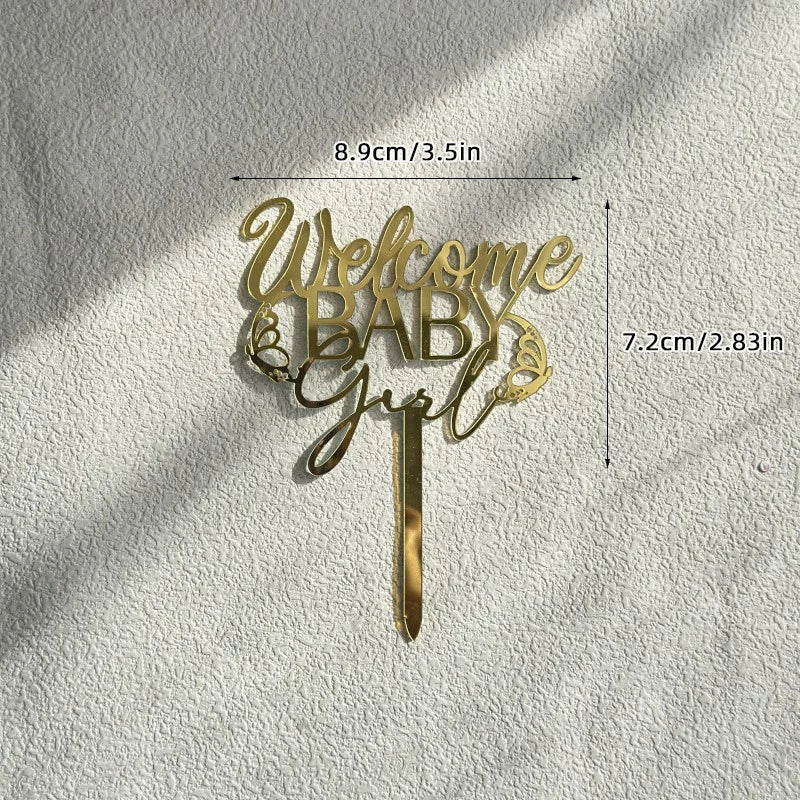 Acrylic Baby Cake Topper Weekend Decoration Welcome Baby Shower Supplies Party Decorations Gender Reveal Oh Baby Cake Decoration