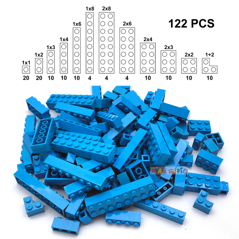 122pcs Thick Figures Bricks 12 Size DIY Building Blocks Educational Creative Size Compatible With 3001 Plastic Toys for Children