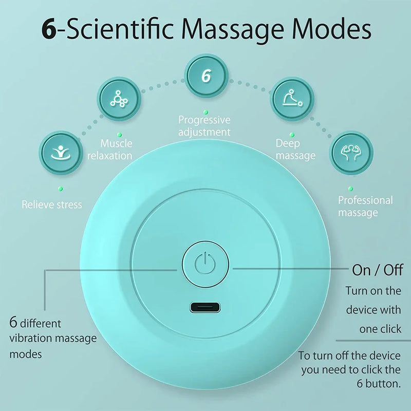 Mini Electric Handheld Massager Wand,Powerful 6 Speed Vibration Modes,Cordless Handheld,Suitable for Shoulder and Back Massage