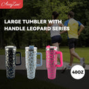 40 oz Tumbler With Handle Stainless Steel Thermos Water Bottle Travel Camping Coffee Thermos Mug Water Bottles Free Shipping