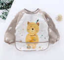 Baby Long Sleeve Scarf Waterproof Toddler Art Smock Feeding Bib Apron Pocket Infant Boys Girls Burp Cloth Banana Bibs for1-3Year