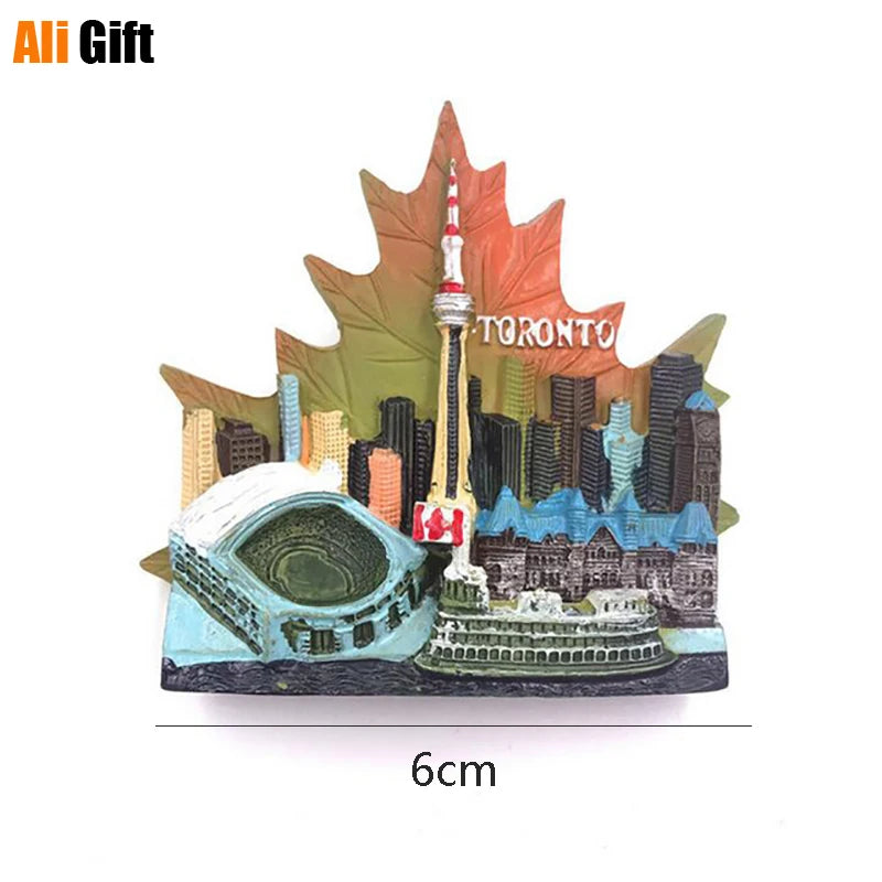 Canada  1Pcs Hot Sale New Maple Leaf Of Toronto 3D Fridge Magnets Travel Souvenir Refrigerator Magnetic Stickers Collection