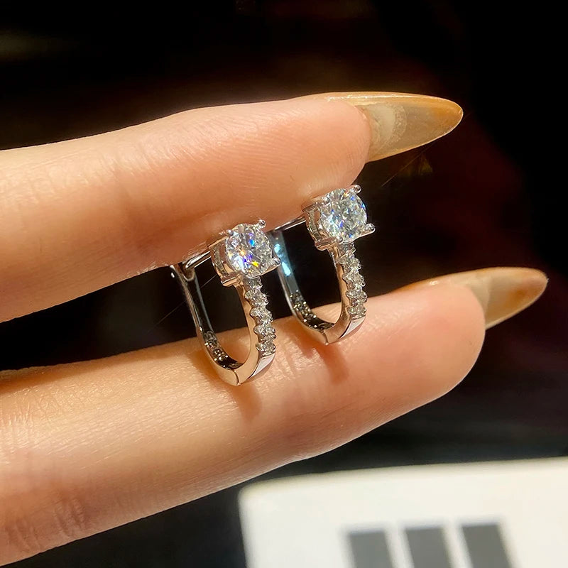 DW Luxury 0.5ct Certified Moissanite Wedding Earrings for Women Gift Lab Diamond 925 Sterling Silver Original Fine Jewelry